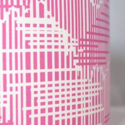 Geometric Lampshade High Quality Fabric Designed & Printed in England, Handmade By Vivid Shades, Pink Funky Ceiling Standard Lamp Shade - thumbnail 2