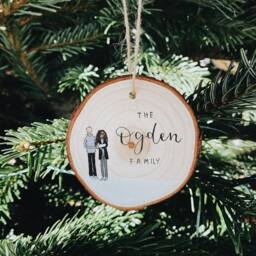 Bespoke Family Portrait Tree Decoration - Personalised Wooden Christmas - thumbnail 3