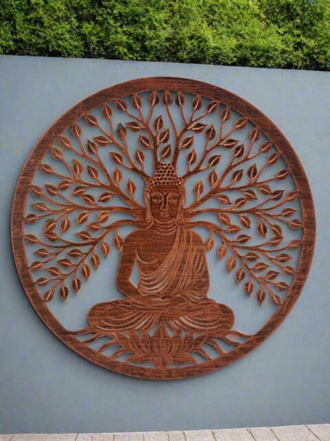 Handmade Bronze 40cm Budha Tree Of Life With Roots Wall Art Suitable For Indoors/Outdoors Anniversary/Birthday Gift - image 1