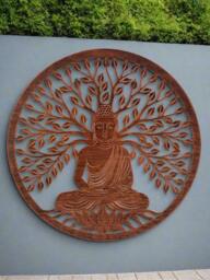 Handmade Bronze 40cm Budha Tree Of Life With Roots Wall Art Suitable For Indoors/Outdoors Anniversary/Birthday Gift