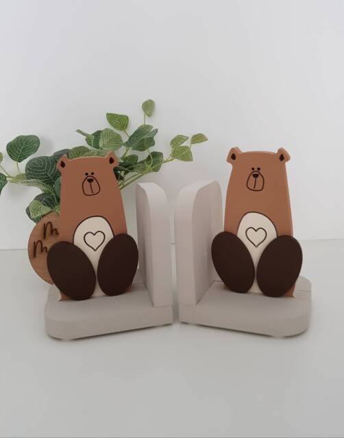 Bear Bookends, Woodland/Adventure, Kids Room, Nursery Decor - image 1