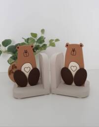 Bear Bookends, Woodland/Adventure, Kids Room, Nursery Decor - thumbnail 1