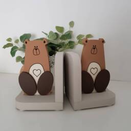 Bear Bookends, Woodland/Adventure, Kids Room, Nursery Decor - thumbnail 2