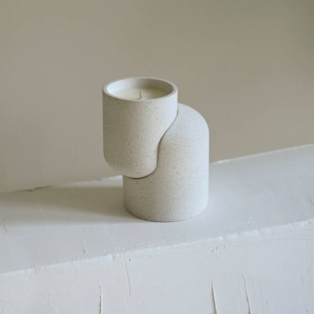 Duo Organic Concrete Candle - Essential Oils Beton Hand Poured Vegan Reusable Container Eco Friendly Aromatherapy - image 1