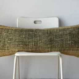Handwoven Hemp Lumbar Pillow Cover Vintage Karen Tribal Design - thumbnail 2