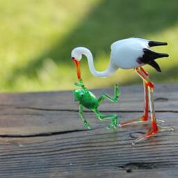 Glass Stork Figurine Glass Sculpture, Blown Glass, Sculpture Made Of Art - thumbnail 2