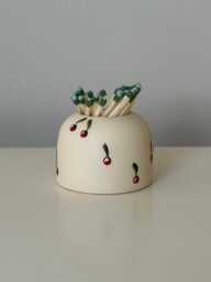 Cherry Ceramic Match Striker With Matches