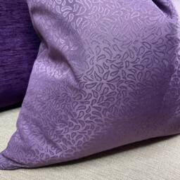 Plum Cushion Cover, Abstract Leaf Pillow Purple Scatter Throw Pillow, Modern Farmhouse Decor, Iliv Fabric - thumbnail 3