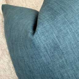 Cotton Blend Plain Heritage Blue Cushion Cover For Sofa Or Chair, Perfect Living Room Pillow Everyday Use - thumbnail 2