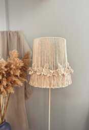 Flowers Macrame Fringe Lampshade, Boho Chandelier Lighting Floor Lampshades, Table Unusual Lamp Shade