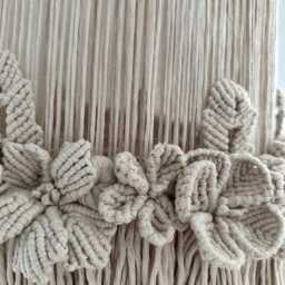 Flowers Macrame Fringe Lampshade, Boho Chandelier Lighting Floor Lampshades, Table Unusual Lamp Shade - thumbnail 4