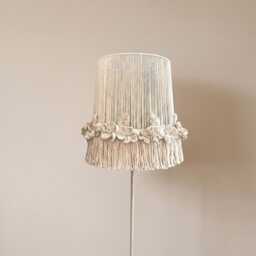 Flowers Macrame Fringe Lampshade, Boho Chandelier Lighting Floor Lampshades, Table Unusual Lamp Shade - thumbnail 3