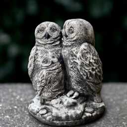 Garden Family Owl Sculpture Concrete Birds Statue Stone Bird Figurine Owl Lover Gift Handmade Decoration Yard Art Front Door Ornament - thumbnail 2