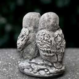 Garden Family Owl Sculpture Concrete Birds Statue Stone Bird Figurine Owl Lover Gift Handmade Decoration Yard Art Front Door Ornament - thumbnail 4