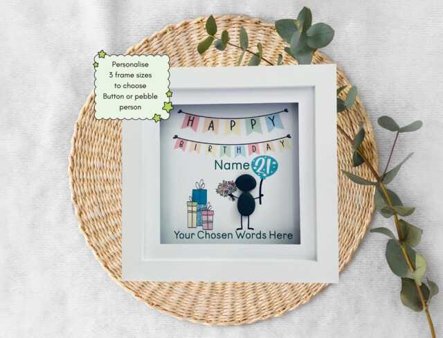 Celebrate Her 21st With A Thoughtful Pebble Art Gift - Personalised Birthday Sister, Auntie & Friend Keepsake - image 1
