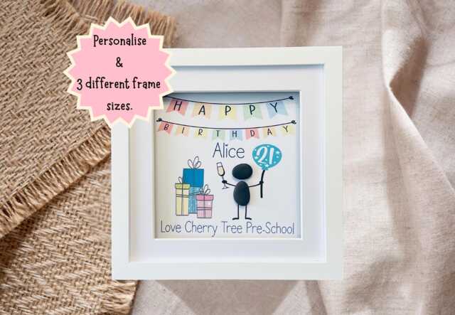 Celebrate Her 21st With A Thoughtful Pebble Art Gift, Birthday Gift For Her, Sister Gift, Auntie Friend Gift - image 1