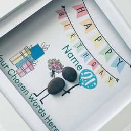 Celebrate Her 21st With A Thoughtful Pebble Art Gift - Personalised Birthday Sister, Auntie & Friend Keepsake - thumbnail 3