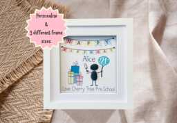 Celebrate Her 21st With A Thoughtful Pebble Art Gift, Birthday Gift For Her, Sister Gift, Auntie Friend Gift - thumbnail 1