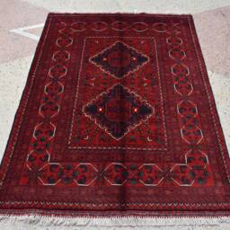 Handmade Wool Bokhara Rug Afghan Turkmen Oriental Carpet - 4.10 X 3.4 Ft - thumbnail 2