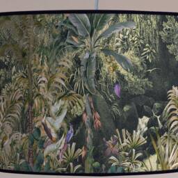Tropical Forest Lampshade, Jungle On A Dark Background, Mystical Suspension For Natural Ambiance, Available in Lampshade & Suspension - thumbnail 3