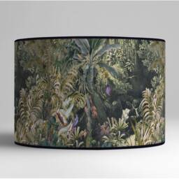 Tropical Forest Lampshade, Jungle On A Dark Background, Mystical Suspension For Natural Ambiance, Available in Lampshade & Suspension - thumbnail 2