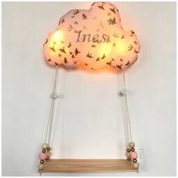 Pretty Cloud Nightlight & Its Swing Shelf Made Of Wood Beads - 19 Designs To Choose From - thumbnail 3