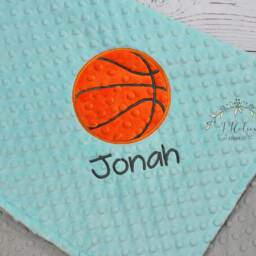 Personalized Basketball Baby Blanket-Personalized Baby Minky Blanket-Basketball Blanket-Sports Blanket - thumbnail 2