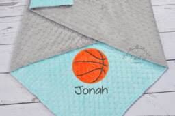 Personalized Basketball Baby Blanket-Personalized Baby Minky Blanket-Basketball Blanket-Sports Blanket