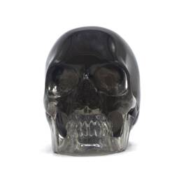 Hand Made Resin Skull Sculpture, Art, Homeware, Small Transparent Black - thumbnail 2