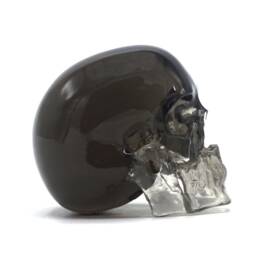 Hand Made Resin Skull Sculpture, Art, Homeware, Small Transparent Black - thumbnail 3