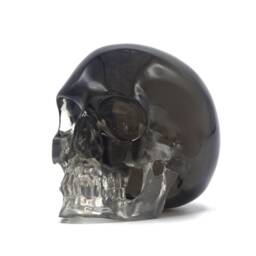 Hand Made Resin Skull Sculpture, Art, Homeware, Small Transparent Black - thumbnail 4