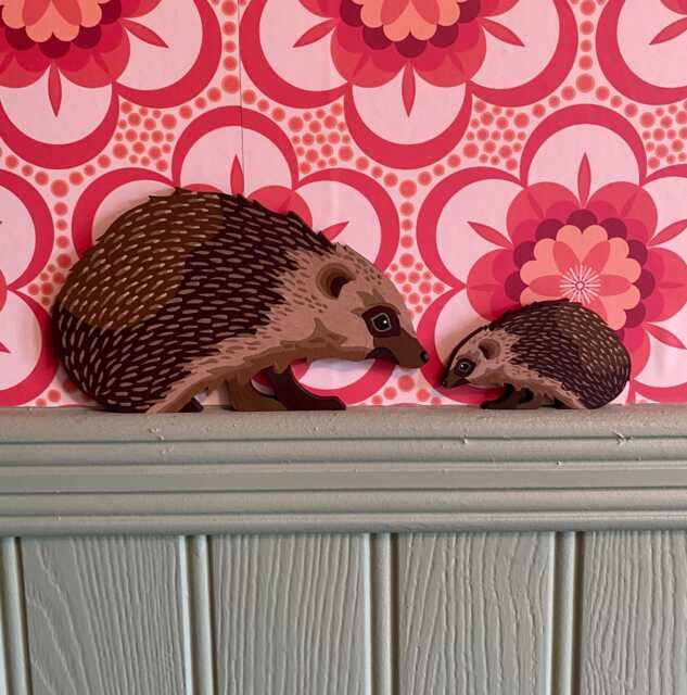 Hand Painted Hedgehog To Sit On A Door Frame, Picture Rail Or Similar - image 1