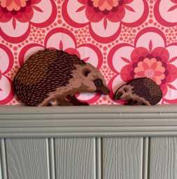 Hand Painted Hedgehog To Sit On A Door Frame, Picture Rail Or Similar - thumbnail 1