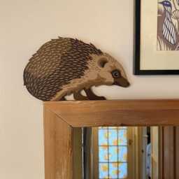 Hand Painted Hedgehog To Sit On A Door Frame, Picture Rail Or Similar - thumbnail 2