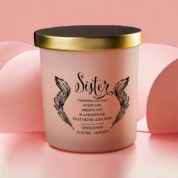 Beautiful Pink Sister Memorial Remembrance Personalised Candle Gift - thumbnail 1