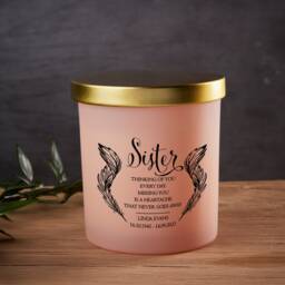 Beautiful Pink Sister Memorial Remembrance Personalised Candle Gift - thumbnail 2