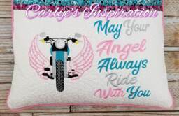 May Your Angel Always Ride With You Bundle Storybook Pillow Designs - 5x7 Design Includes 2 Digital Designs Motorcycle Wings - thumbnail 1