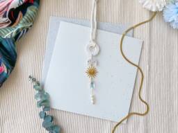 Lunar Pearl Mini Sun Catcher Hanging - Polymer Clay, Car Hanging, Moonshine, Rainbow Glass, Crystal, Astronomy, Moon, Ethereal, Wall Art - thumbnail 1