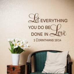 Love Wall Decal - 1 Corinthians 1614, Christian Family Room Decor #216 - thumbnail 1