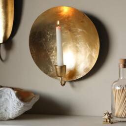 Set Of 2 Brass Candle Holder, Handmade Artisanal Moroccan Style Wall Sconce A Unique & Elegant Addition To Your Room - thumbnail 3