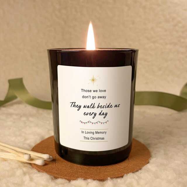 Christmas Remembrance Candle Gift - in Loving Memory For Mum Dad Friend They Walk Beside Us Every Day Memorial - image 1