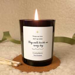 Christmas Remembrance Candle Gift - in Loving Memory For Mum Dad Friend They Walk Beside Us Every Day Memorial - thumbnail 1