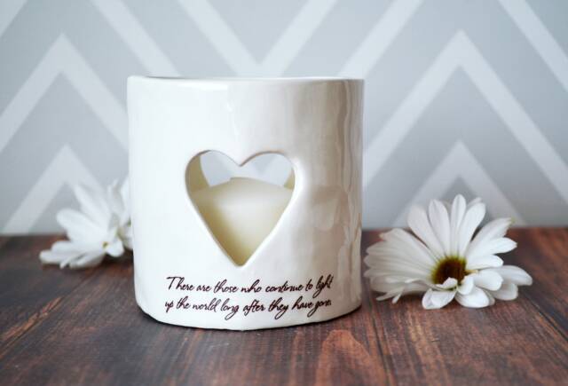 Sympathy Gift, Heart Candle, Votive - Ready To Ship There Are Those Who Continue To Light Up The World Long After - image 1