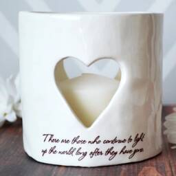 Sympathy Gift, Heart Candle, Votive - Ready To Ship There Are Those Who Continue To Light Up The World Long After - thumbnail 3