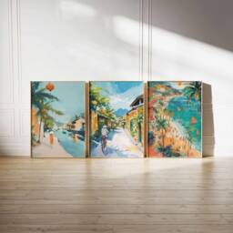 Set Of 3 Vietnam Poster Set, Vietnamese Travel Prints, Art, Decor, Asia Southeast Wall Art - thumbnail 2