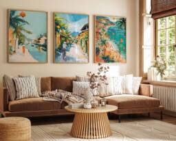 Set Of 3 Vietnam Poster Set, Vietnamese Travel Prints, Art, Decor, Asia Southeast Wall Art - thumbnail 1