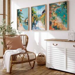 Set Of 3 Vietnam Poster Set, Vietnamese Travel Prints, Art, Decor, Asia Southeast Wall Art - thumbnail 3
