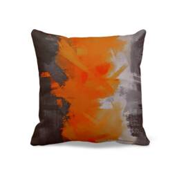 Abstract Geometric Pillow Cover, Colourful Mid Century Modern Cushion, Terracotta Living Room Decor, Paint Effect Bedroom Throw Top - thumbnail 4