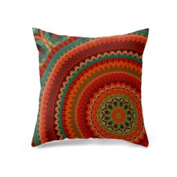 Abstract Geometric Pillow Cover, Colourful Mid Century Modern Cushion, Terracotta Living Room Decor, Paint Effect Bedroom Throw Top - thumbnail 3