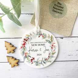 Personalised New Home Christmas Ornament Ceramic Housewarming Keepsake - thumbnail 4